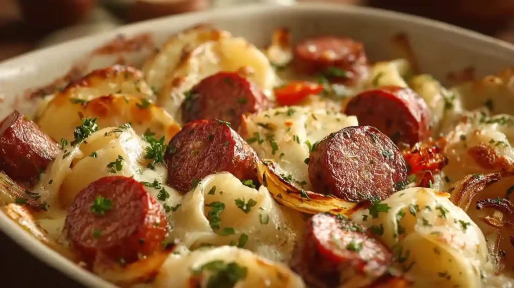 Kielbasa and Pierogi Bake