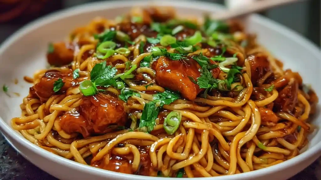 Sticky Garlic Chicken Noodles