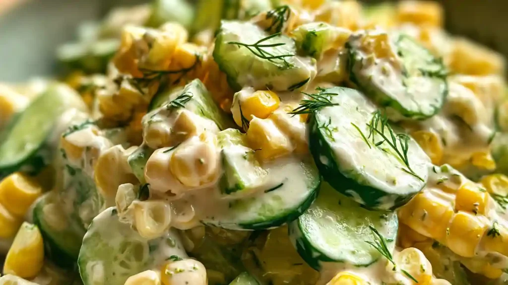 Street Corn Creamy Cucumber Salad