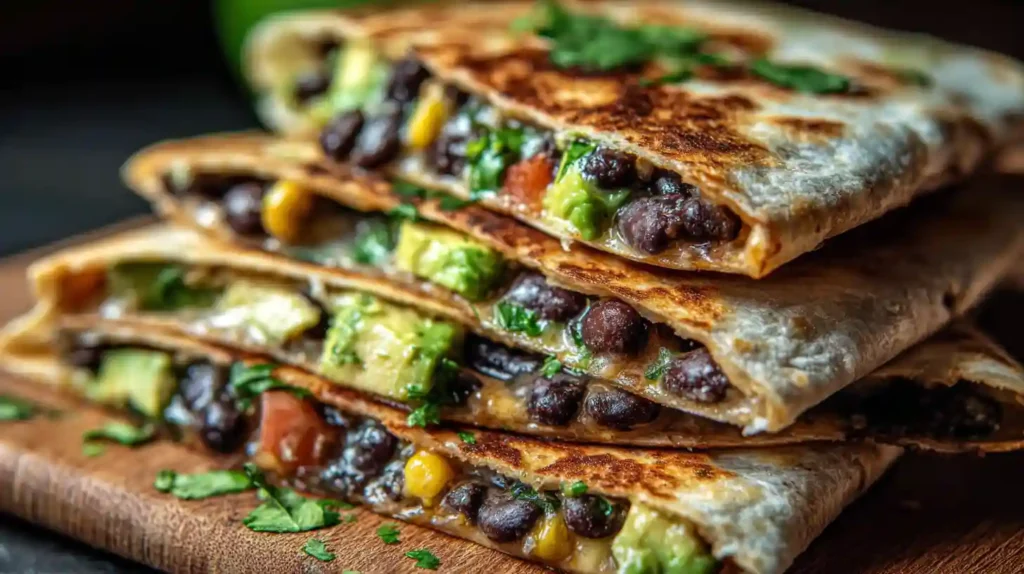 Vegan Quesadillas with Black Beans and Avocado