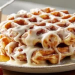 Cinnamon Roll Waffles Cream Cheese