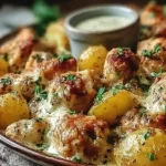 Garlic Parmesan Chicken and Potatoes Skillet