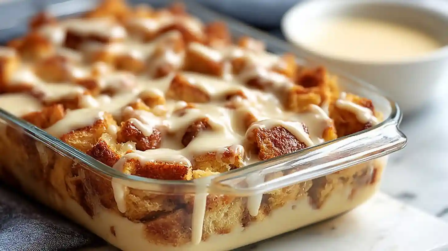 Grandma’s Classic Bread Pudding with Vanilla Sauce