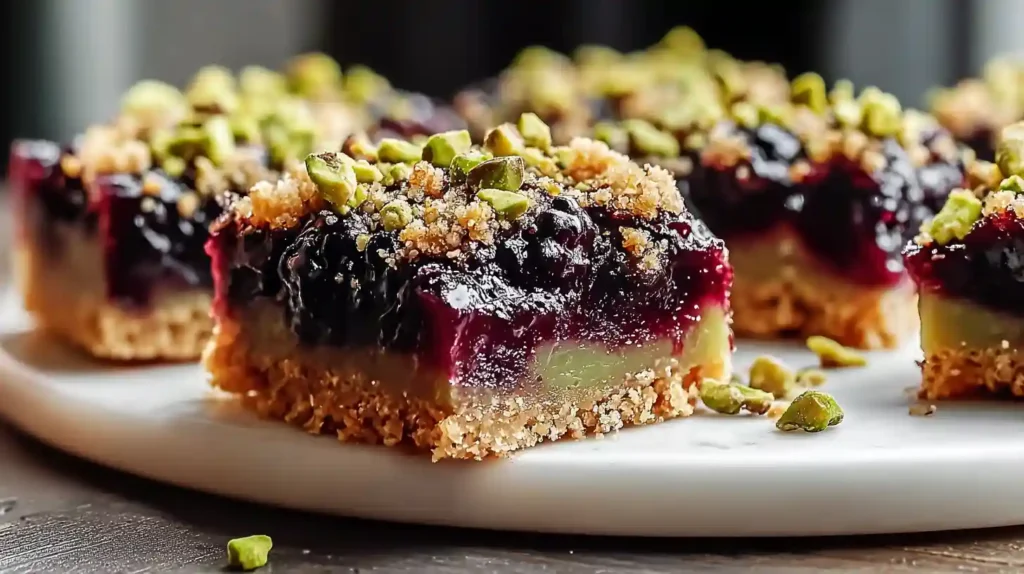 Blackberry Pistachio Dream Bars