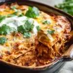 Crockpot Chicken Enchilada Casserole