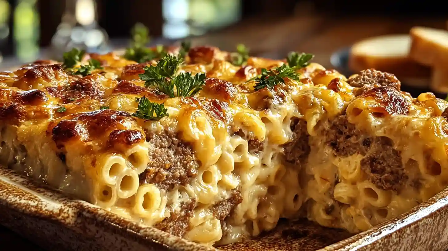 Mac and Cheese Meatloaf Casserole