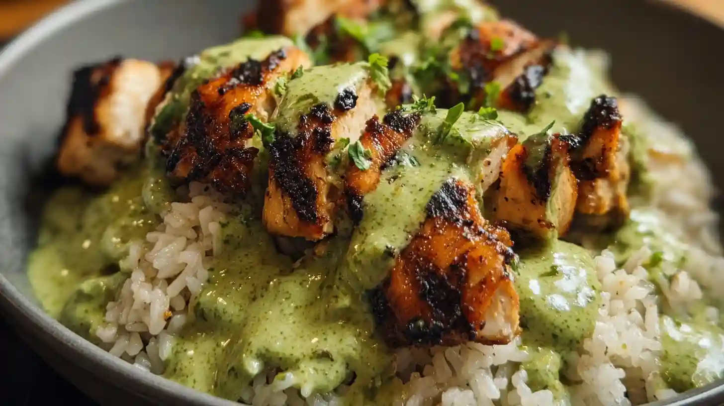 Peruvian Chicken with Aji Verde & Cilantro Rice