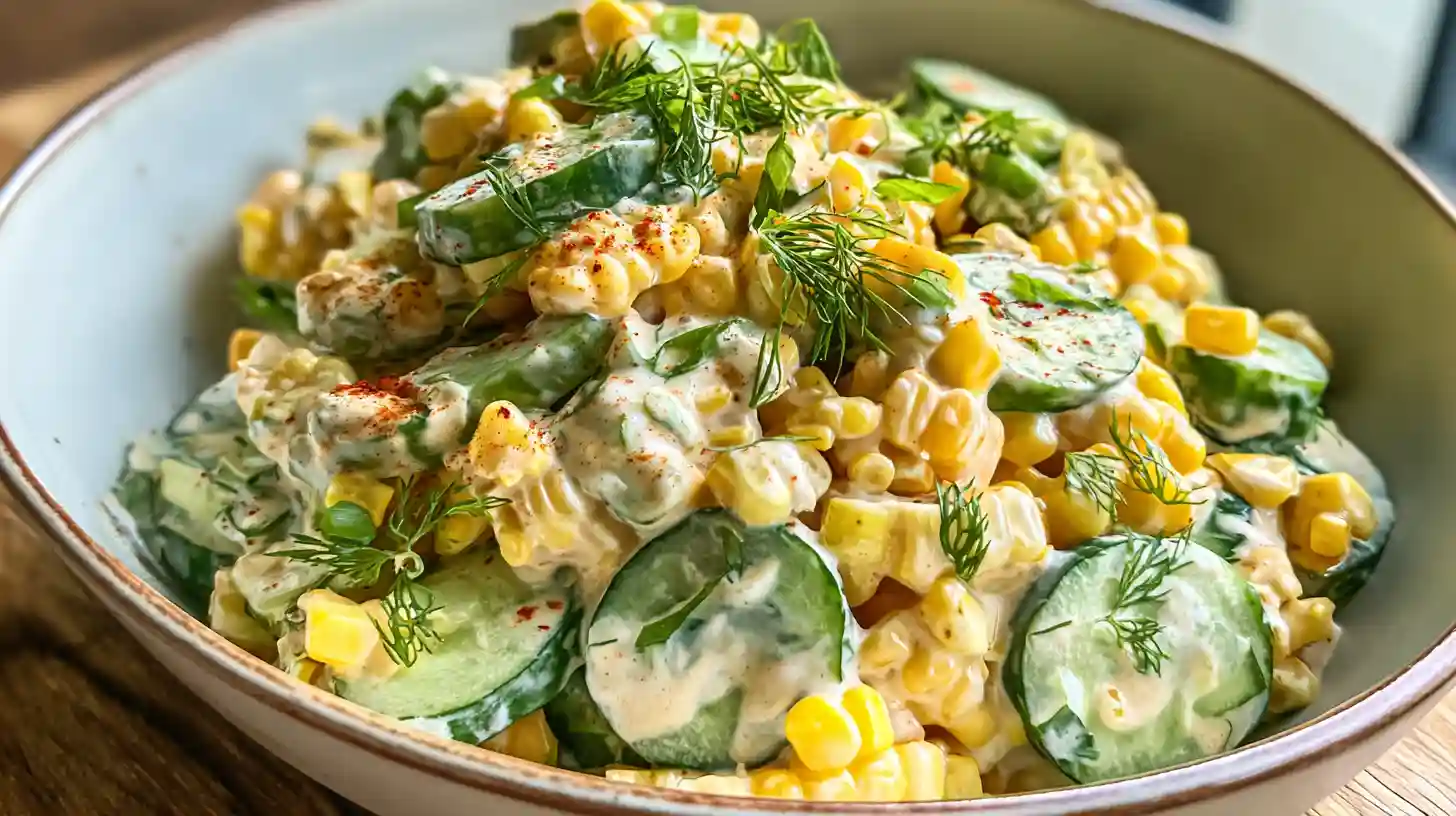 Street Corn Creamy Cucumber Salad