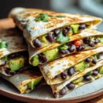 Vegan Quesadillas with Black Beans and Avocado